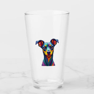 Chihuahua  Abstract Painting  Colour  Cute Dog (1) Glass