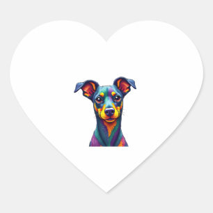 Chihuahua  Abstract Painting  Colour  Cute Dog (1) Heart Sticker