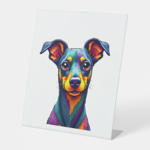 Chihuahua  Abstract Painting  Colour  Cute Dog (1) Pedestal Sign