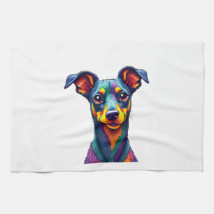 Chihuahua  Abstract Painting  Colour  Cute Dog (1) Tea Towel