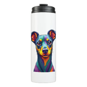 Chihuahua Abstract Painting Colour Cute Dog (1) Thermal Tumbler