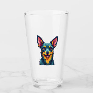 Chihuahua  Abstract Painting  Colour  Cute Dog (2) Glass