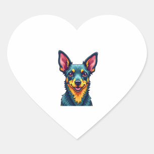 Chihuahua  Abstract Painting  Colour  Cute Dog (2) Heart Sticker