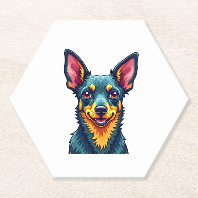 Chihuahua  Abstract Painting  Colour  Cute Dog (2) Paper Coaster (Front)