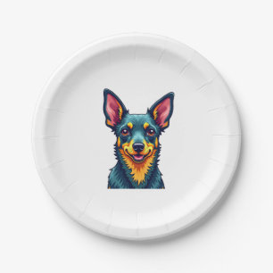 Chihuahua  Abstract Painting  Colour  Cute Dog (2) Paper Plate