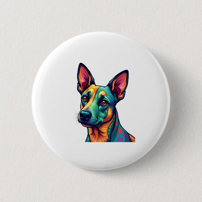 Chihuahua  Abstract Painting  Colour  Cute Dog (3) 6 Cm Round Badge (Front)
