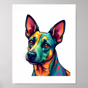 Chihuahua Abstract Painting Colour Cute Dog (3) Poster