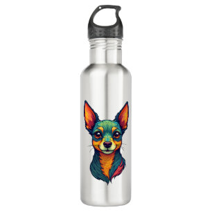 Chihuahua  Abstract Painting  Colour  Cute Dog (4) 710 Ml Water Bottle