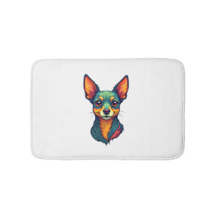 Chihuahua Abstract Painting Colour Cute Dog (4) Bath Mat