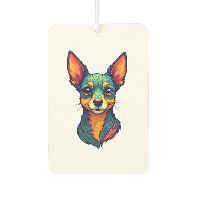 Chihuahua  Abstract Painting  Colour  Cute Dog (4) Car Air Freshener (Front)