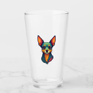 Chihuahua  Abstract Painting  Colour  Cute Dog (4) Glass