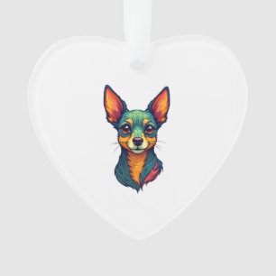 Chihuahua  Abstract Painting  Colour  Cute Dog (4) Ornament