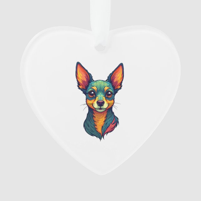Chihuahua  Abstract Painting  Colour  Cute Dog (4) Ornament (Front)
