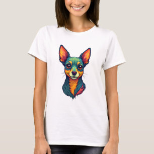 Chihuahua Abstract Painting Colour Cute Dog (4) T-Shirt