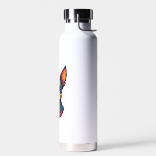 Chihuahua Abstract Painting Colour Cute Dog (4) Water Bottle