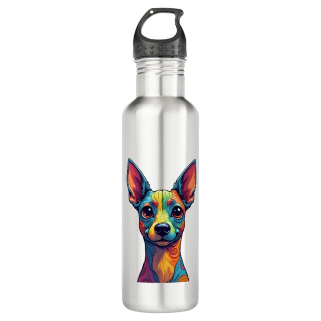 Chihuahua  Abstract Painting  Colour  Cute Dog (5) 710 Ml Water Bottle (Front)