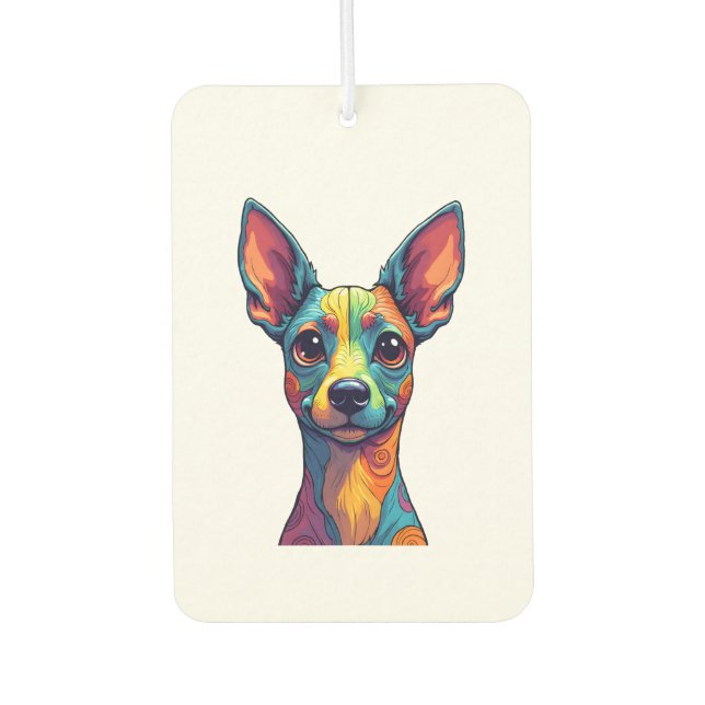 Chihuahua  Abstract Painting  Colour  Cute Dog (5) Car Air Freshener (Front)