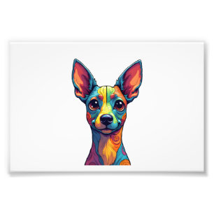 Chihuahua Abstract Painting Colour Cute Dog (5) Photo Print