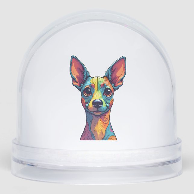 Chihuahua  Abstract Painting  Colour  Cute Dog (5) Snowglobe (Front)