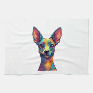 Chihuahua  Abstract Painting  Colour  Cute Dog (5) Tea Towel