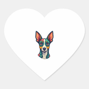 Chihuahua  Abstract Painting  Colour  Cute Dog (7) Heart Sticker
