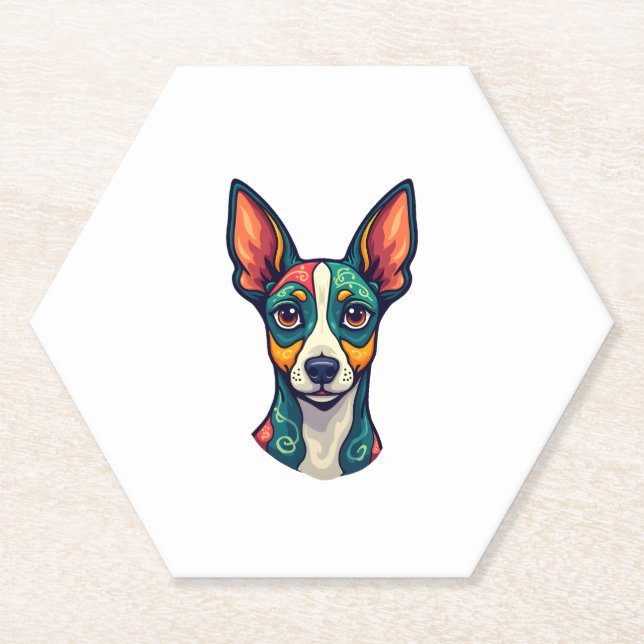 Chihuahua  Abstract Painting  Colour  Cute Dog (7) Paper Coaster (Front)