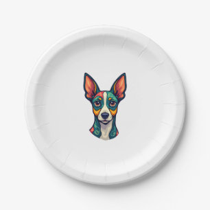 Chihuahua  Abstract Painting  Colour  Cute Dog (7) Paper Plate