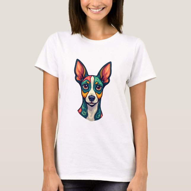 Chihuahua  Abstract Painting  Colour  Cute Dog (7) T-Shirt (Front)