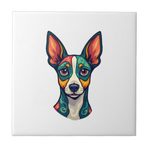 Chihuahua Abstract Painting Colour Cute Dog (7) Tile