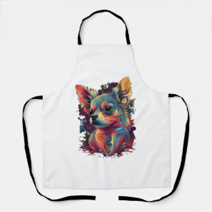 Chihuahua  Abstract Painting  Colour  Cute Dog    Apron