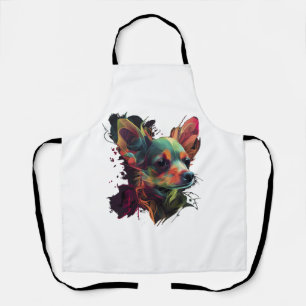 Chihuahua Abstract Painting Colour Cute Dog Apron