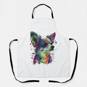 Chihuahua Abstract Painting Colour Cute Dog Apron
