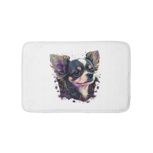 Chihuahua  Abstract Painting  Colour  Cute Dog     Bath Mat