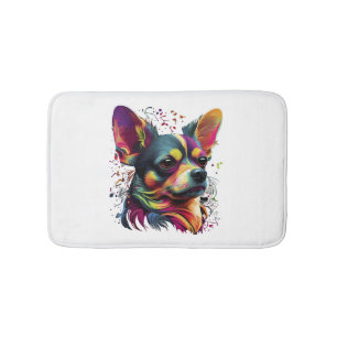 Chihuahua  Abstract Painting  Colour  Cute Dog     Bath Mat