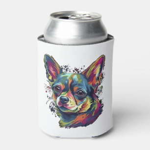 Chihuahua  Abstract Painting  Colour  Cute Dog     Can Cooler