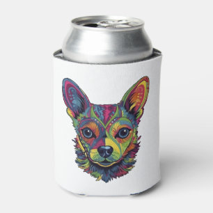 Chihuahua Abstract Painting Colour Cute Dog Can Cooler