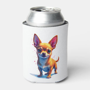 Chihuahua  Abstract Painting  Colour  Cute Dog Cop Can Cooler
