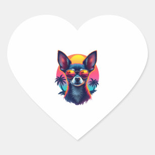 Chihuahua  Abstract Painting  Colour  Cute Dog Cop Heart Sticker