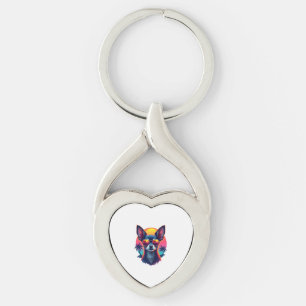 Chihuahua  Abstract Painting  Colour  Cute Dog Cop Key Ring
