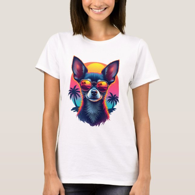Chihuahua  Abstract Painting  Colour  Cute Dog Cop T-Shirt (Front)