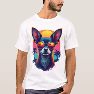 Chihuahua Abstract Painting Colour Cute Dog Cop T-Shirt