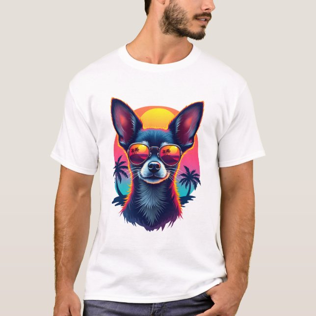 Chihuahua  Abstract Painting  Colour  Cute Dog Cop T-Shirt (Front)