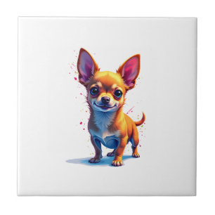 Chihuahua Abstract Painting Colour Cute Dog Cop Tile