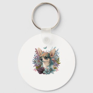 Chihuahua  Abstract Painting  Colour  Cute Dog   Key Ring