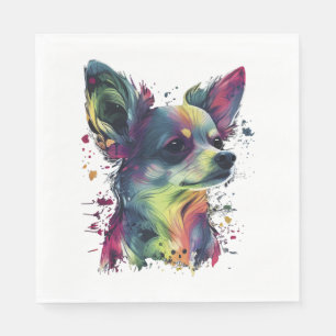Chihuahua Abstract Painting Colour Cute Dog Napkin