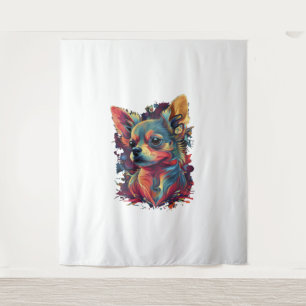 Chihuahua Abstract Painting Colour Cute Dog Tapestry