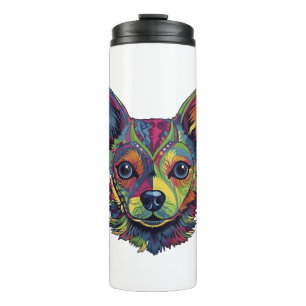 Chihuahua Abstract Painting Colour Cute Dog Thermal Tumbler