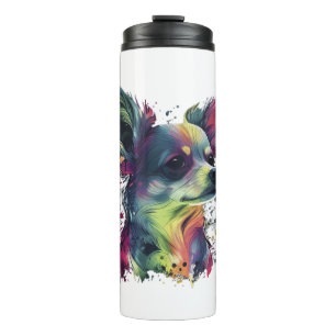 Chihuahua Abstract Painting Colour Cute Dog Thermal Tumbler