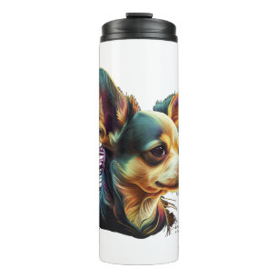 Chihuahua Abstract Painting Colour Cute Dog Thermal Tumbler