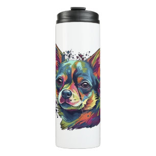 Chihuahua  Abstract Painting  Colour  Cute Dog     Thermal Tumbler